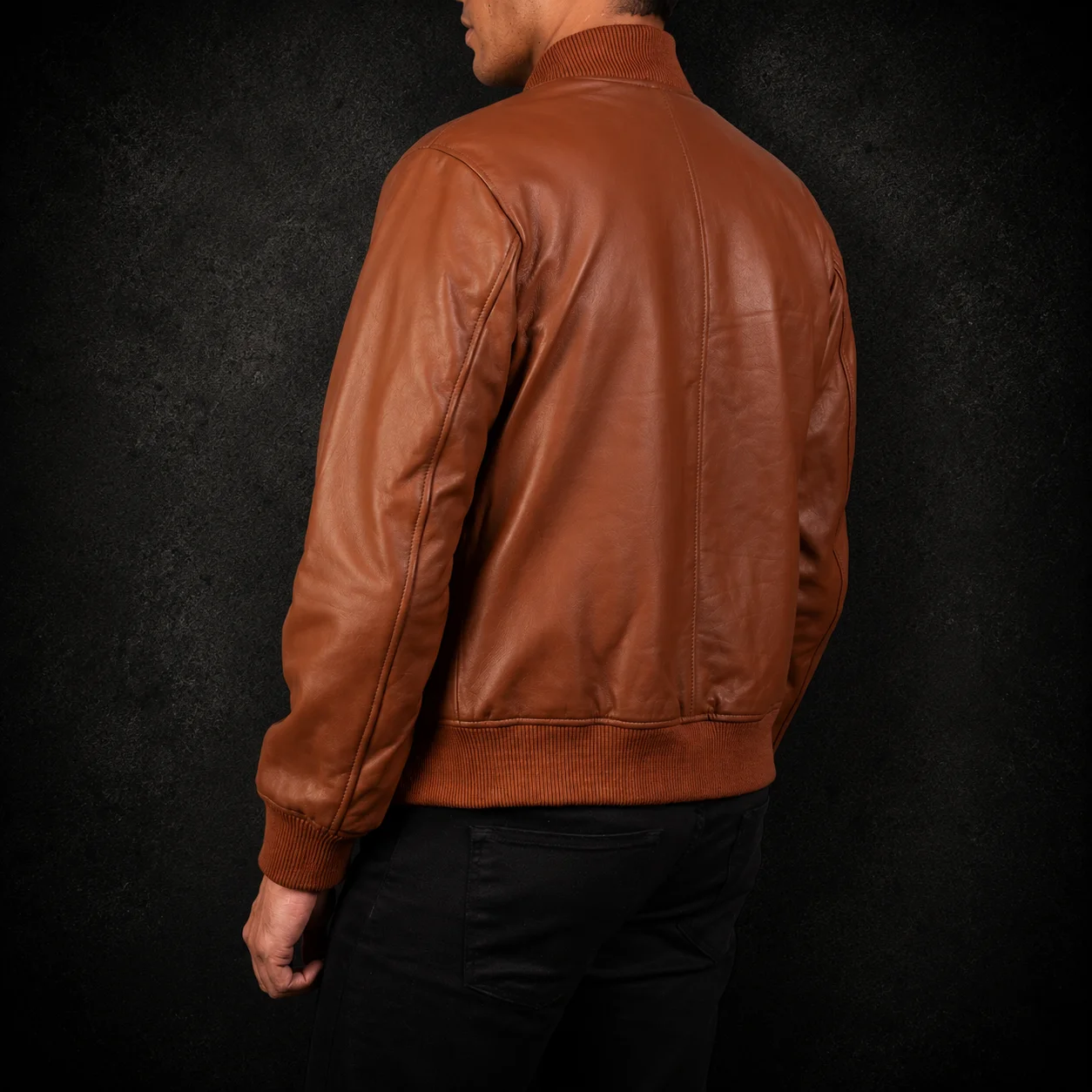 Ashton Brown Leather Bomber Jacket alternate
