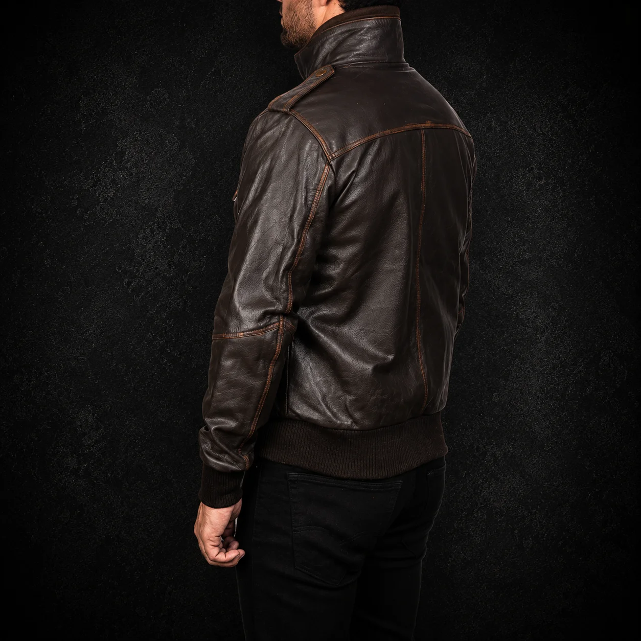 Weston Brown Leather Bomber Jacket alternate