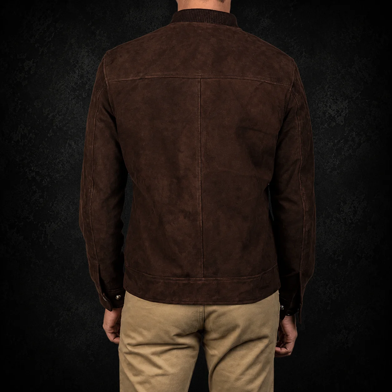 Lennox Mocha Suede Bomber Jacket alternate